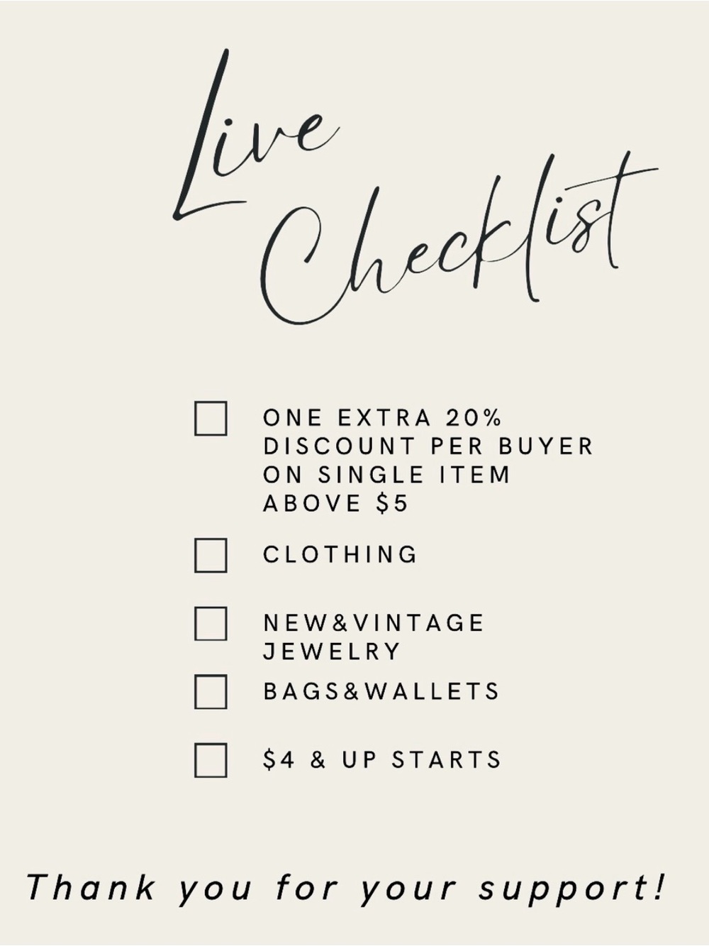 THIS LISTING IS FOR POSTING INFO DURING LIVE SHOWS & UPCOMING LIVES!